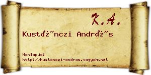 Kustánczi András névjegykártya